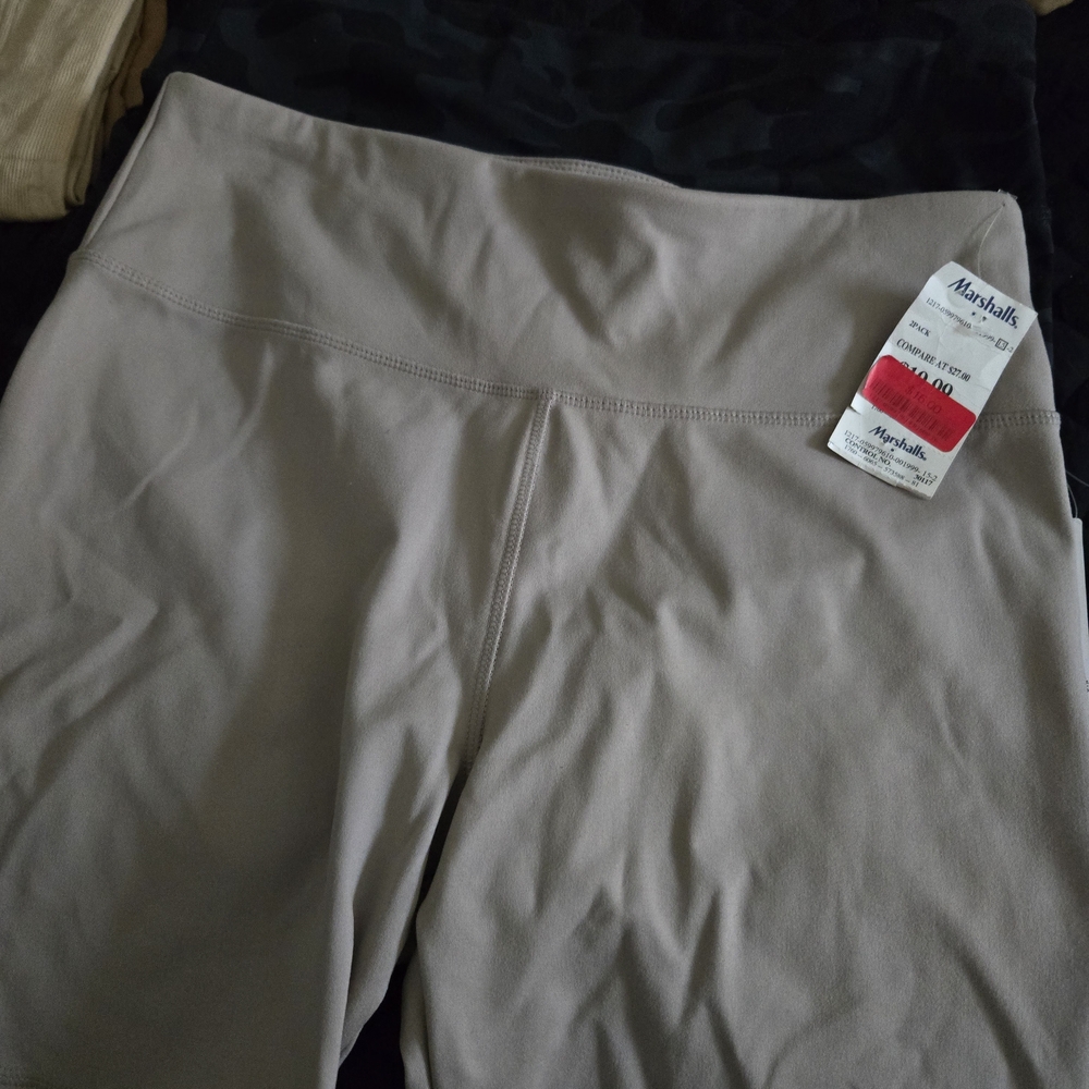 Beige High-Waisted Leggings